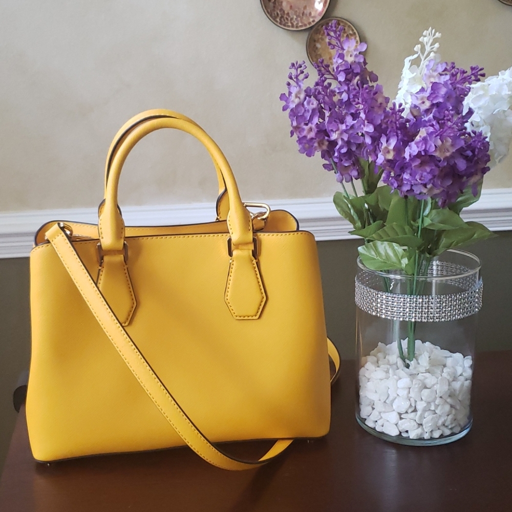 Michael Kors Saffiano Leather Fall Yellow Satchel - Picture 3 of 16